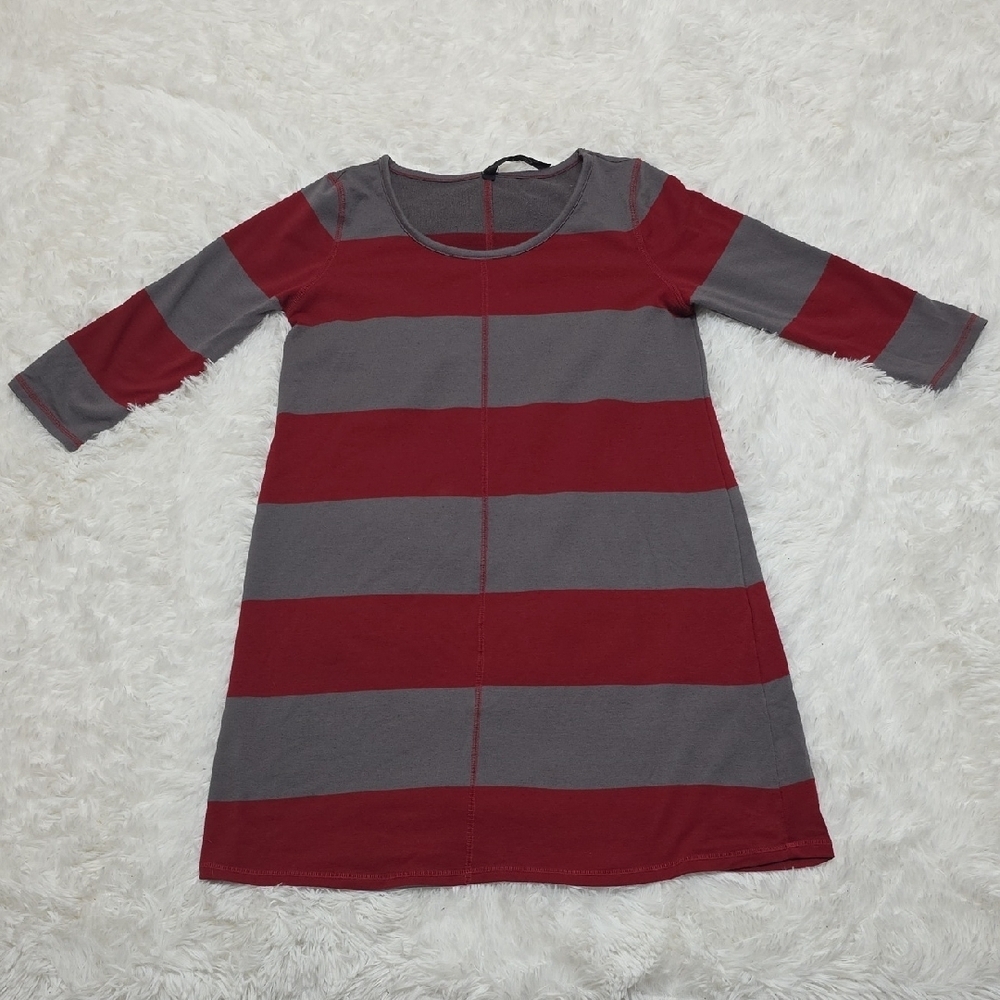 Jessica Simpson Red and Gray Striped  Dress. Size M